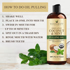 Coconut Oil Pulling for Teeth and Gums with Peppermint Oil - Organic Coconut Oil Pulling Oil Mouthwash for Fresh Breath, Oral Health and Cleaner Teeth and Gums - 8 Fl Oz