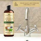 Coconut Oil Pulling for Teeth and Gums with Peppermint Oil - Organic Coconut Oil Pulling Oil Mouthwash for Fresh Breath, Oral Health and Cleaner Teeth and Gums - 8 Fl Oz